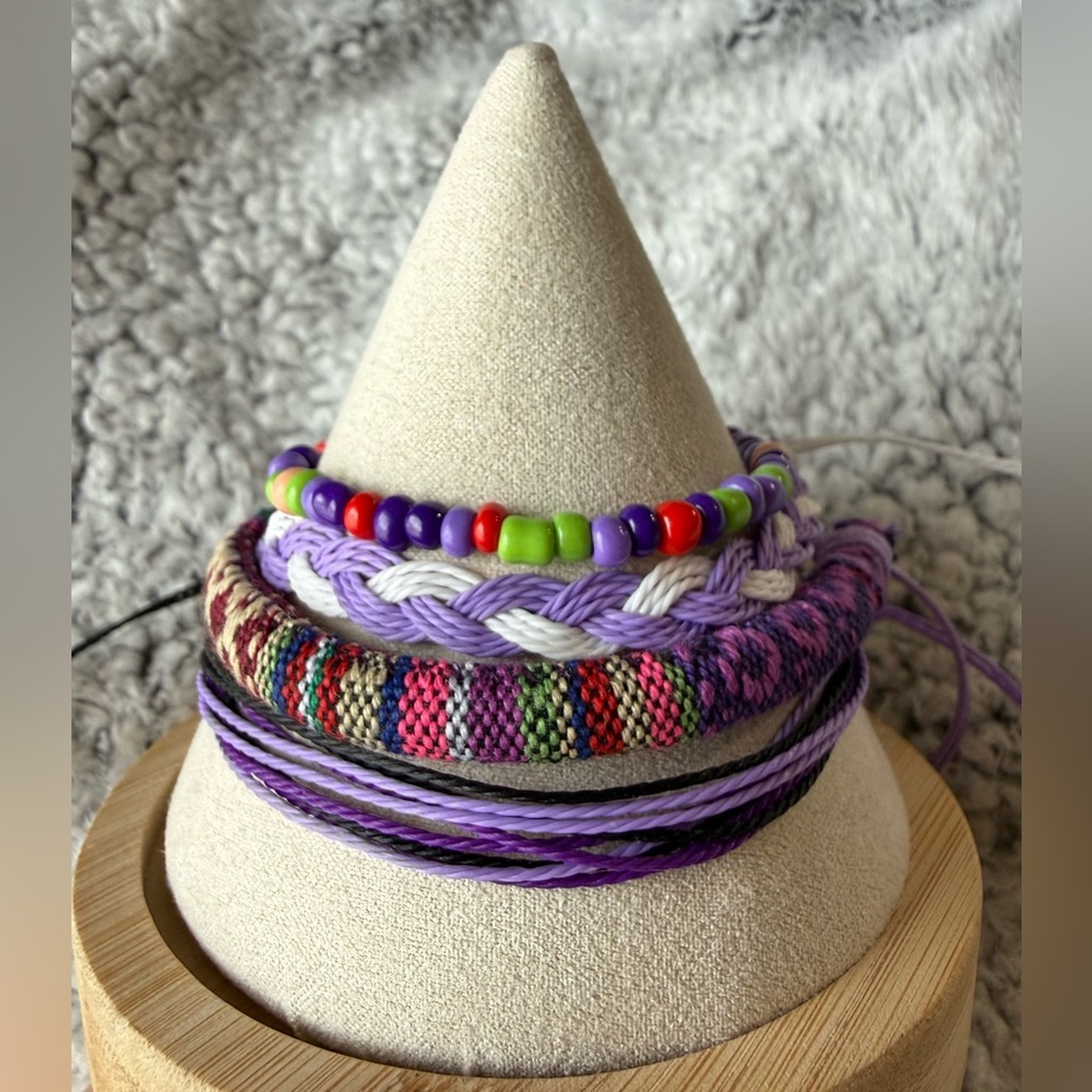 Boho Colorful Beaded and Woven Bracelets Set. 4 pieces NWOT